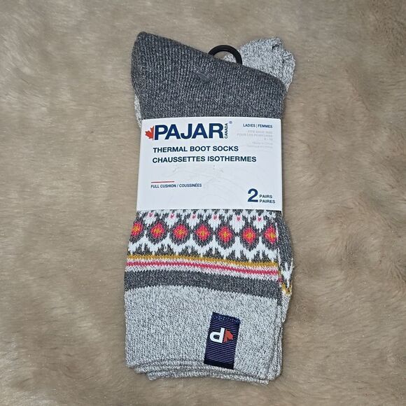 PAJAR GRAY THERMAL BOOT SOCKS, 2 PAIRS, NEW! - Picture 1 of 6